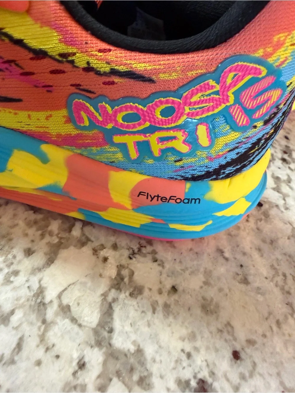 ASICS Bright Yellow Multi-Color Running Shoes with Pink Laces